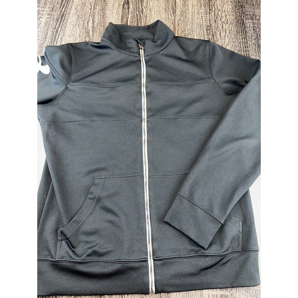 Under Armour Black Zip Track Jacket Medium Athletic Streetcore Athleisure‎ Luxe